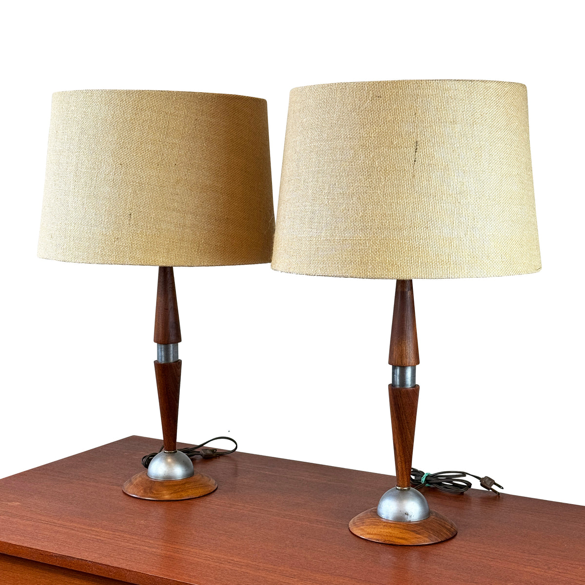 Vintage Walnut Lamps
