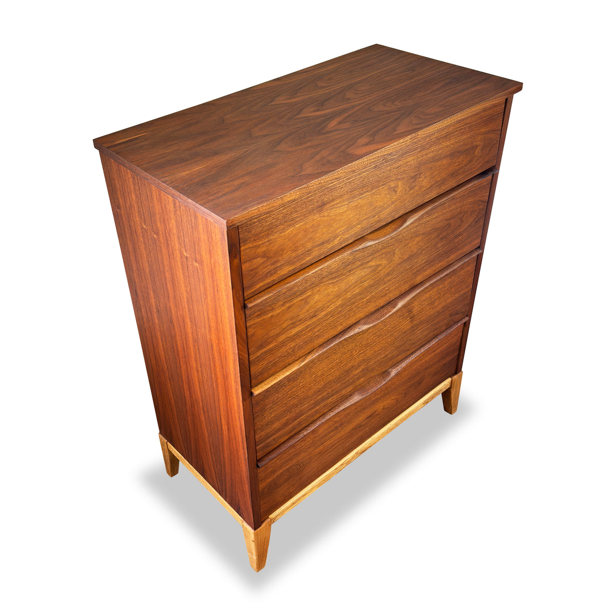 Walnut Four Drawer Highboy