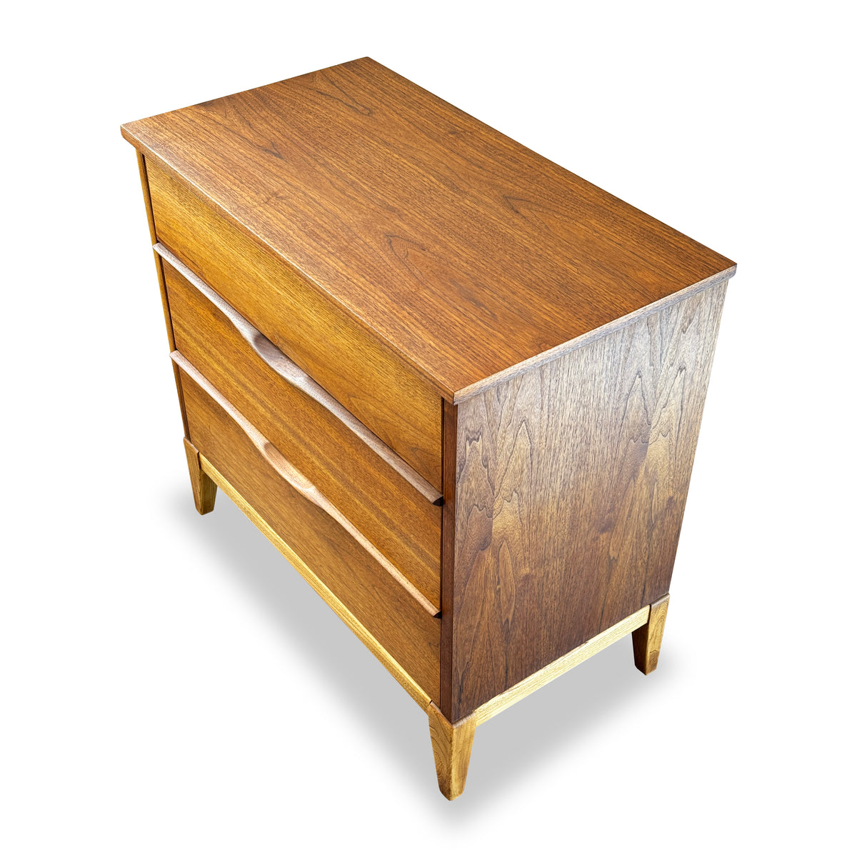 Walnut Three Drawer Dresser
