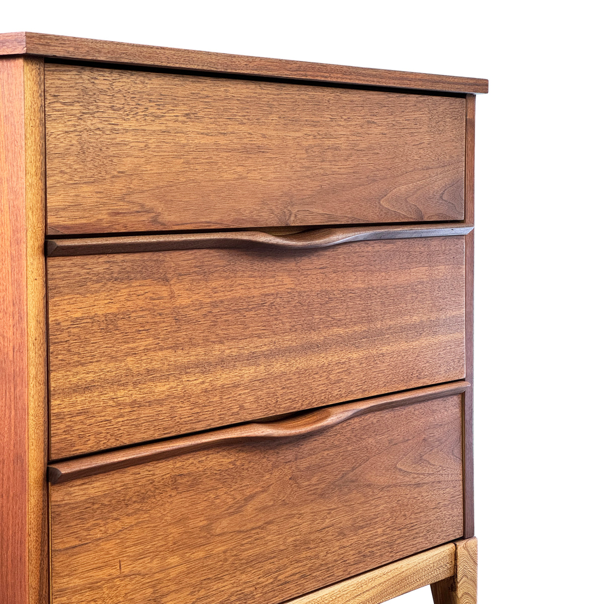 Walnut Three Drawer Dresser