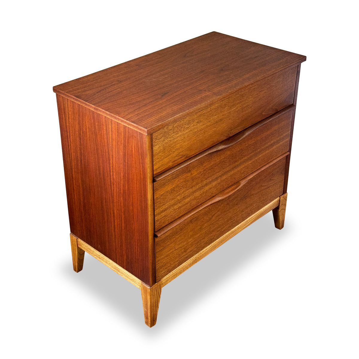 Walnut Three Drawer Dresser