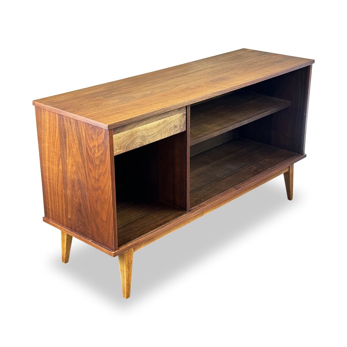 Walnut and Ash Record Cabinet
