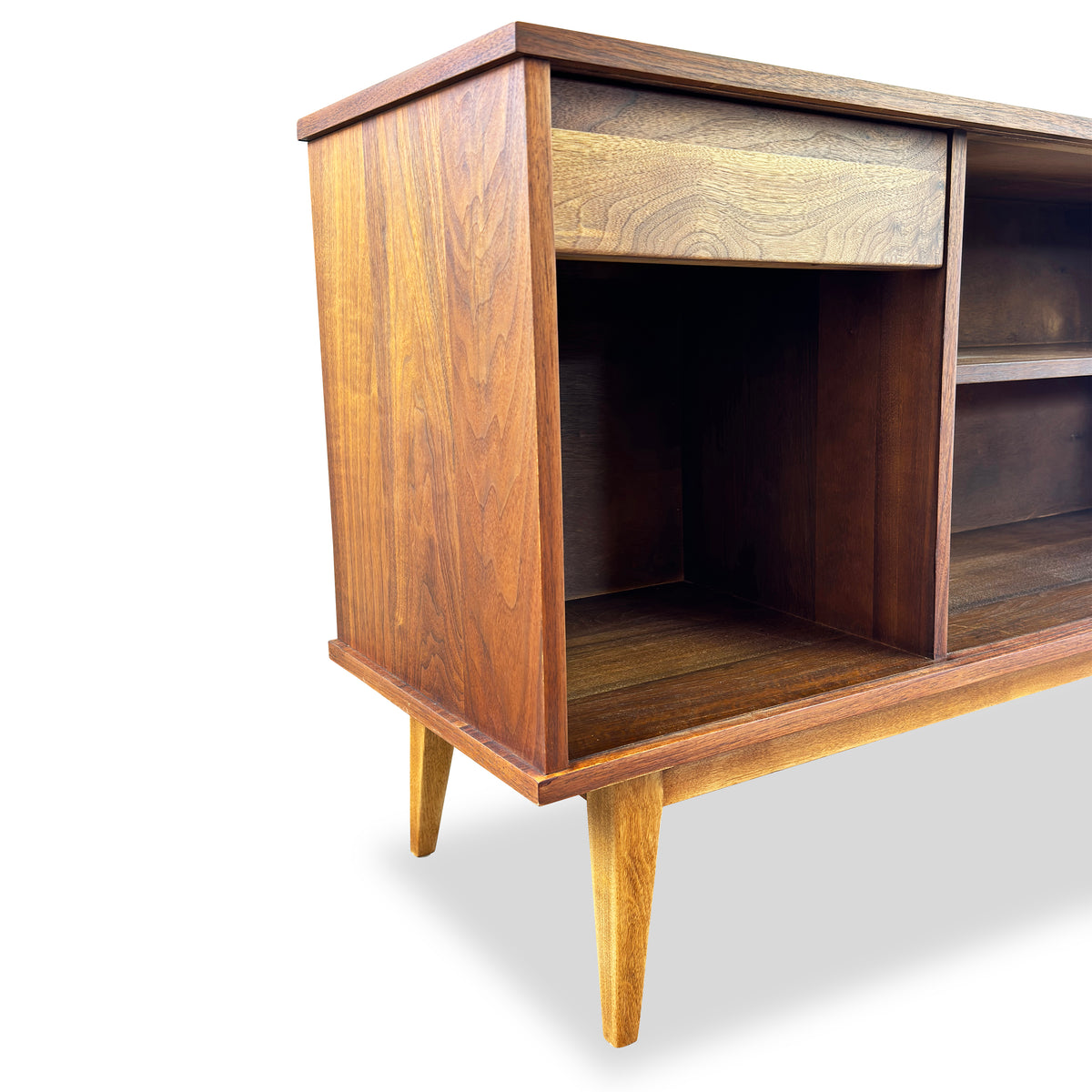 Walnut and Ash Record Cabinet