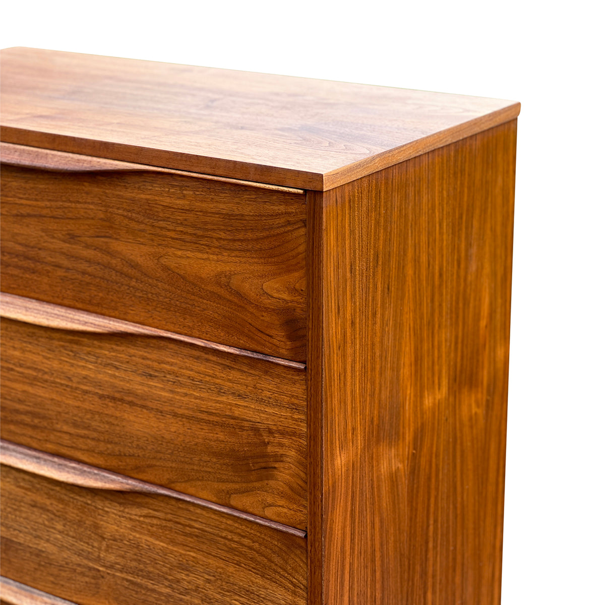Vintage Walnut Four Drawer Highboy