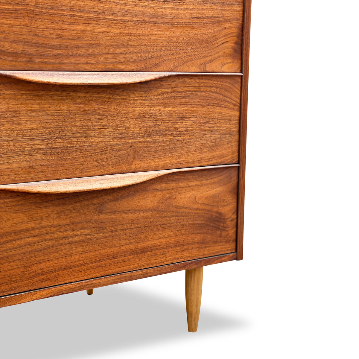 Vintage Walnut Four Drawer Highboy