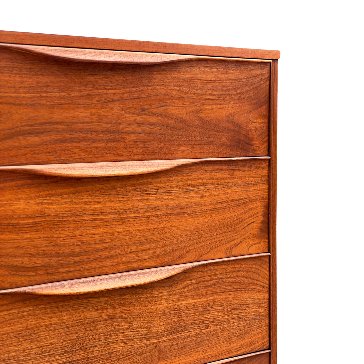 Vintage Walnut Four Drawer Highboy