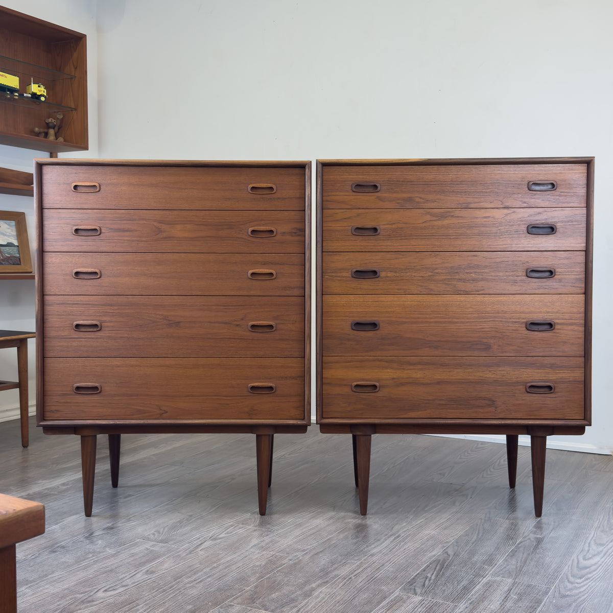 Teak Five Drawer Highboy B