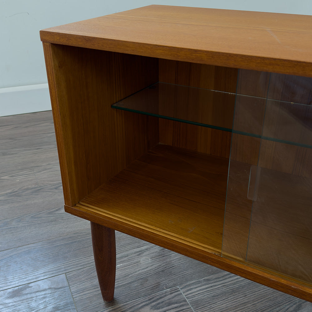 Teak Cabinet with Sliding Glass Doors