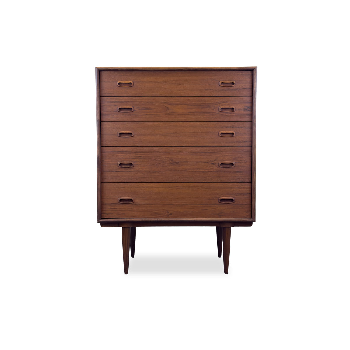 Teak Five Drawer Highboy A