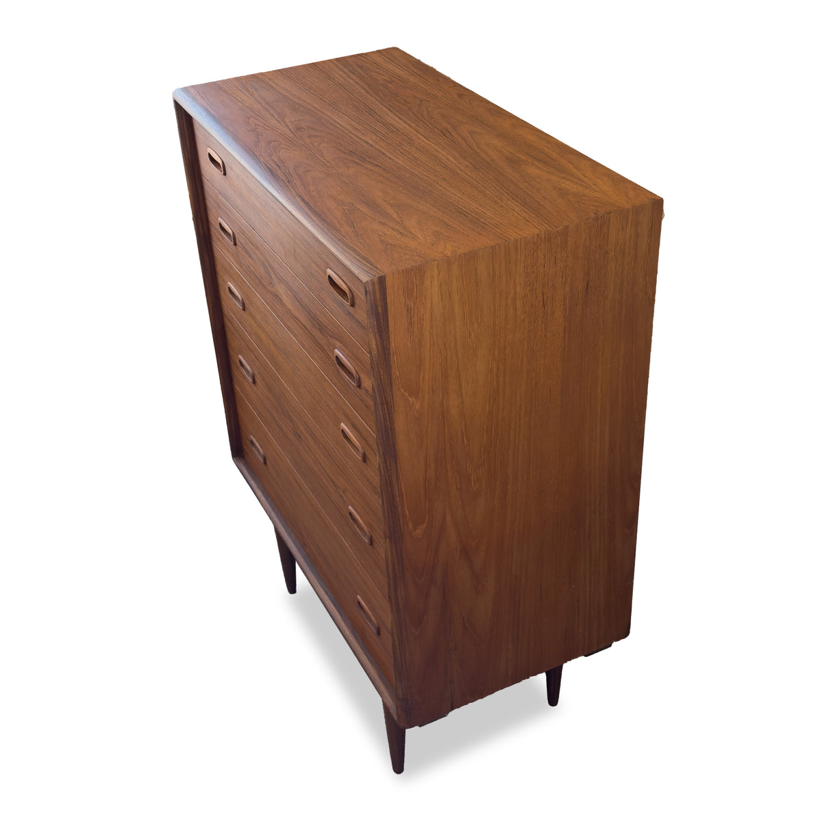 Teak Five Drawer Highboy A