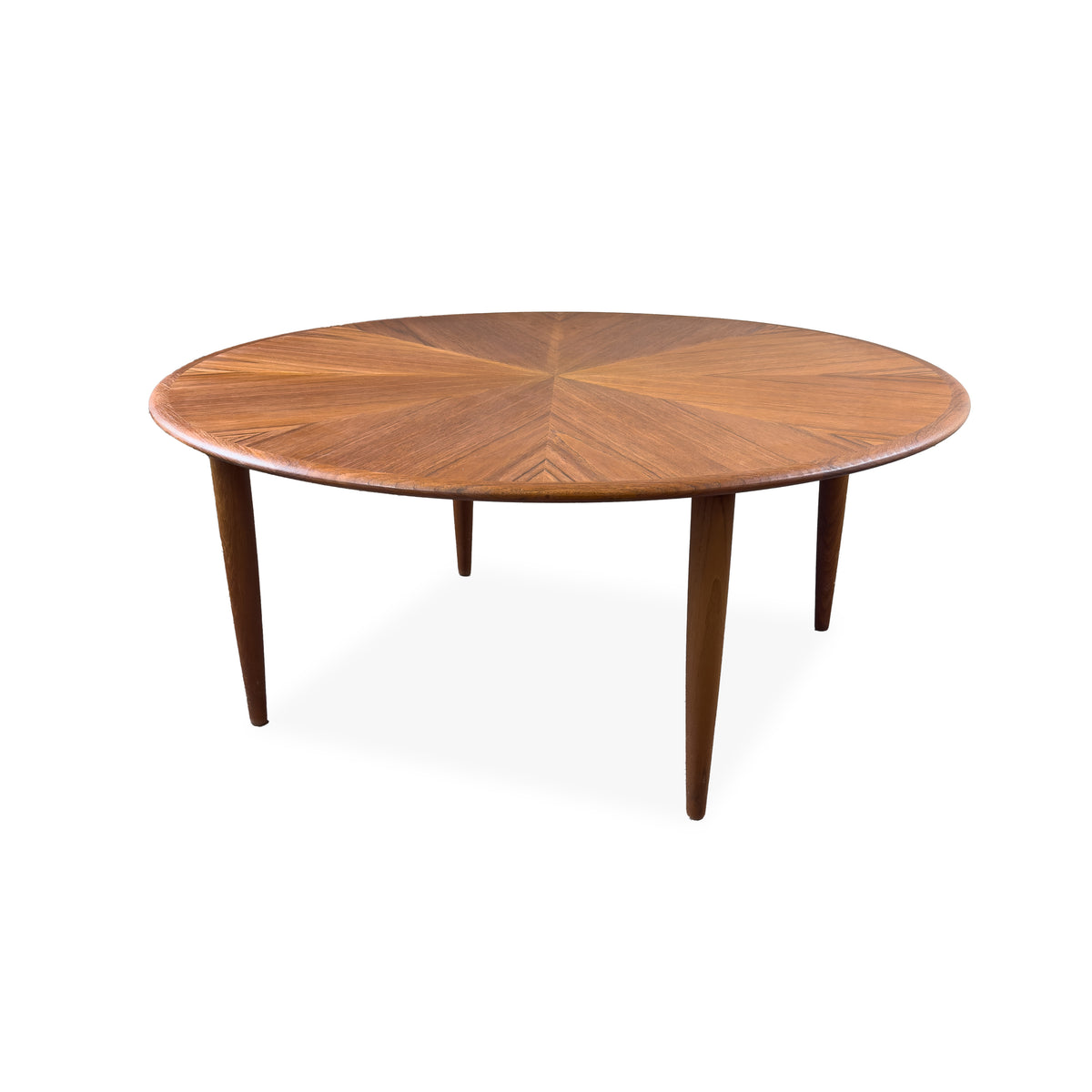 Round Teak Sunburst Coffee Table
