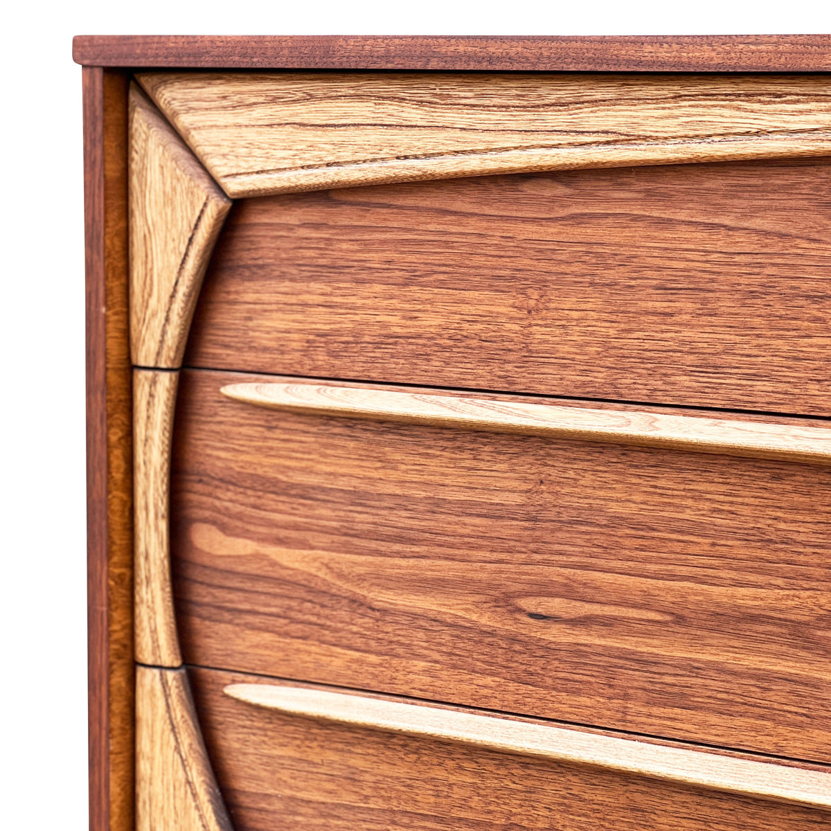 Walnut and Ash Nine Drawer Dresser