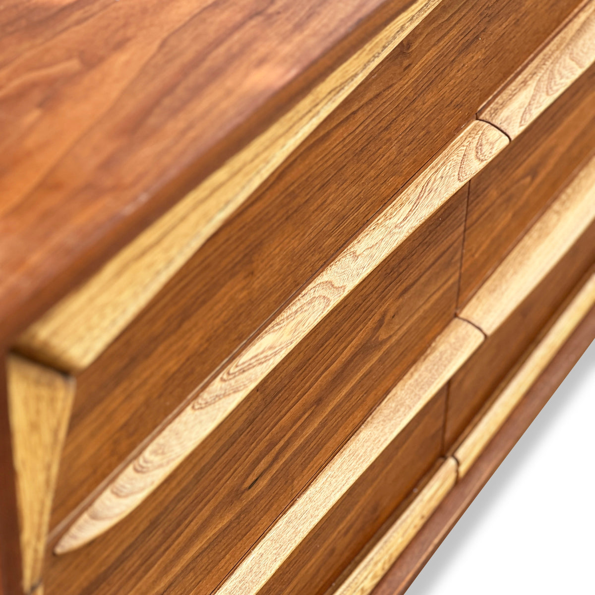 Walnut and Ash Nine Drawer Dresser