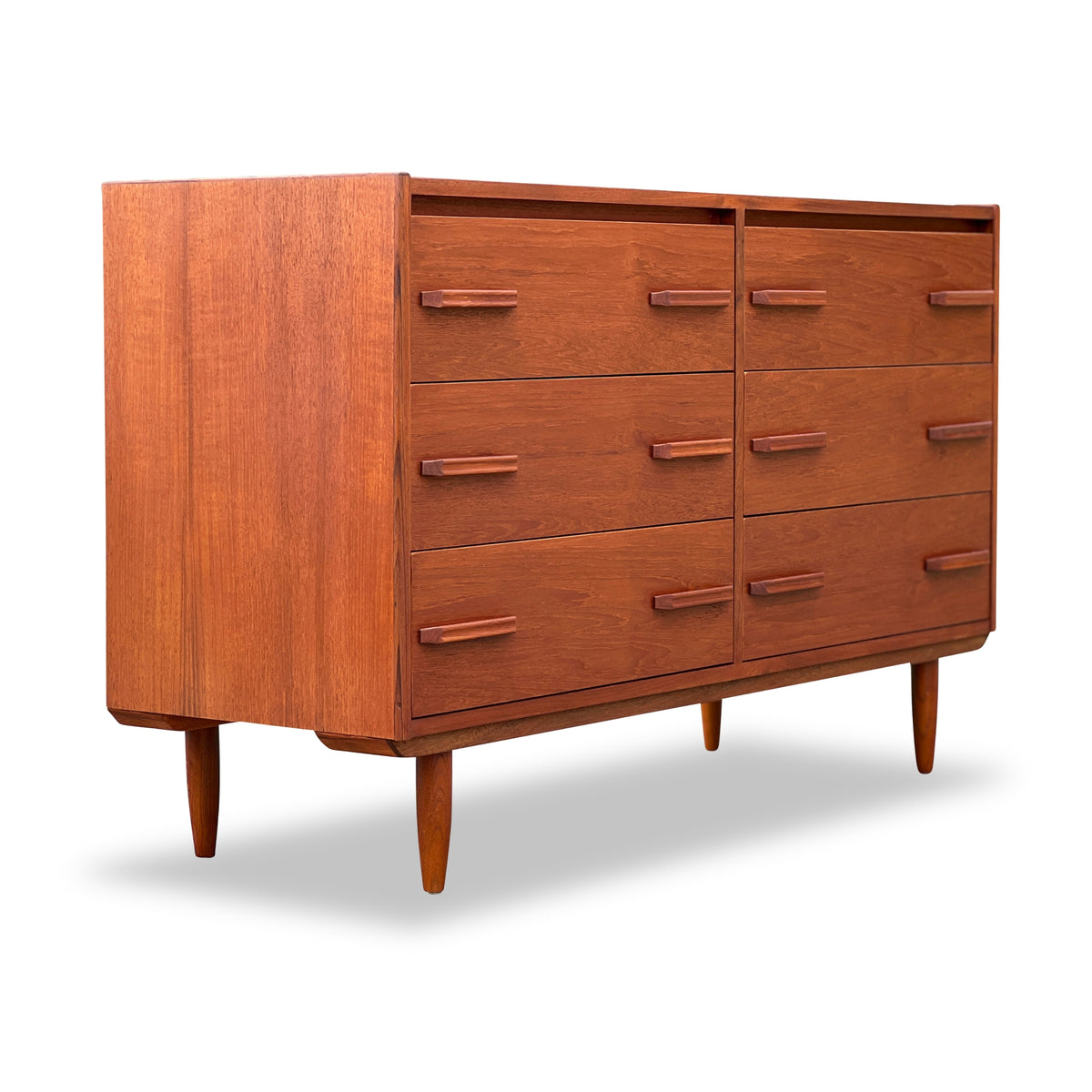 Teak Six Drawer Dresser