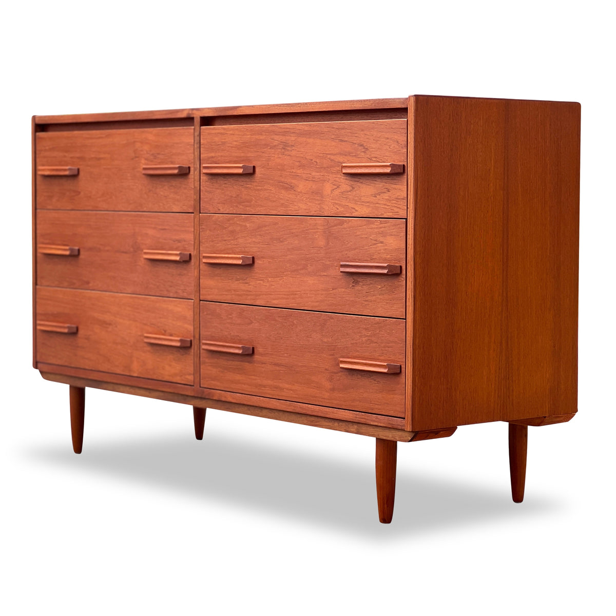 Teak Six Drawer Dresser