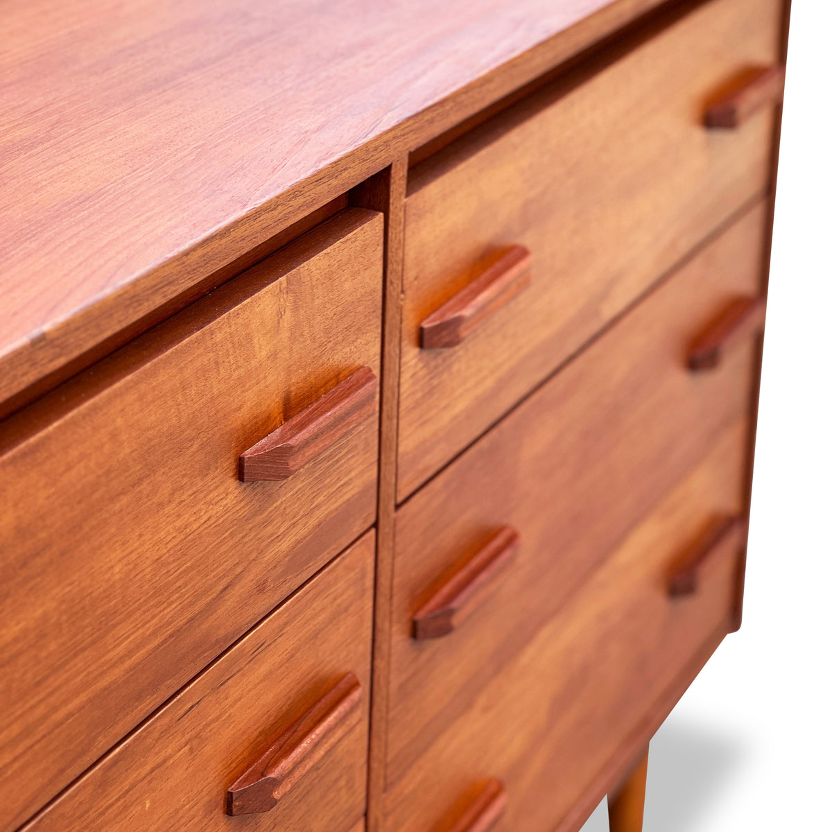 Teak Six Drawer Dresser