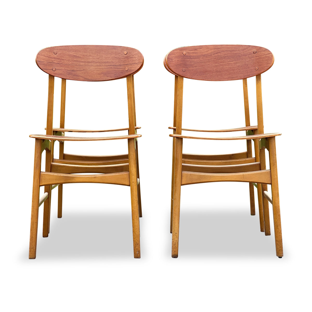 Teak and Beech Dining Chairs