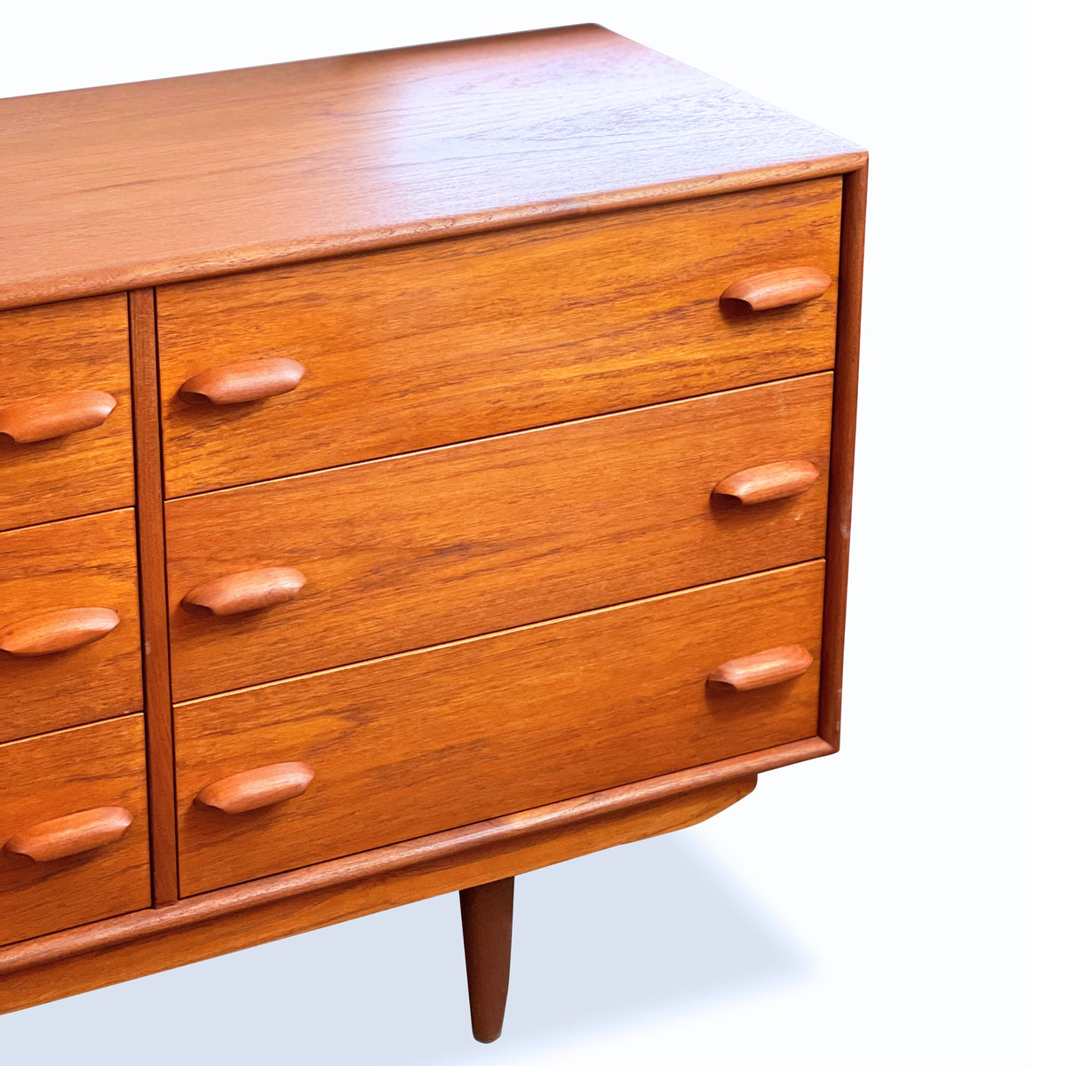 Teak Nine Drawer Dresser