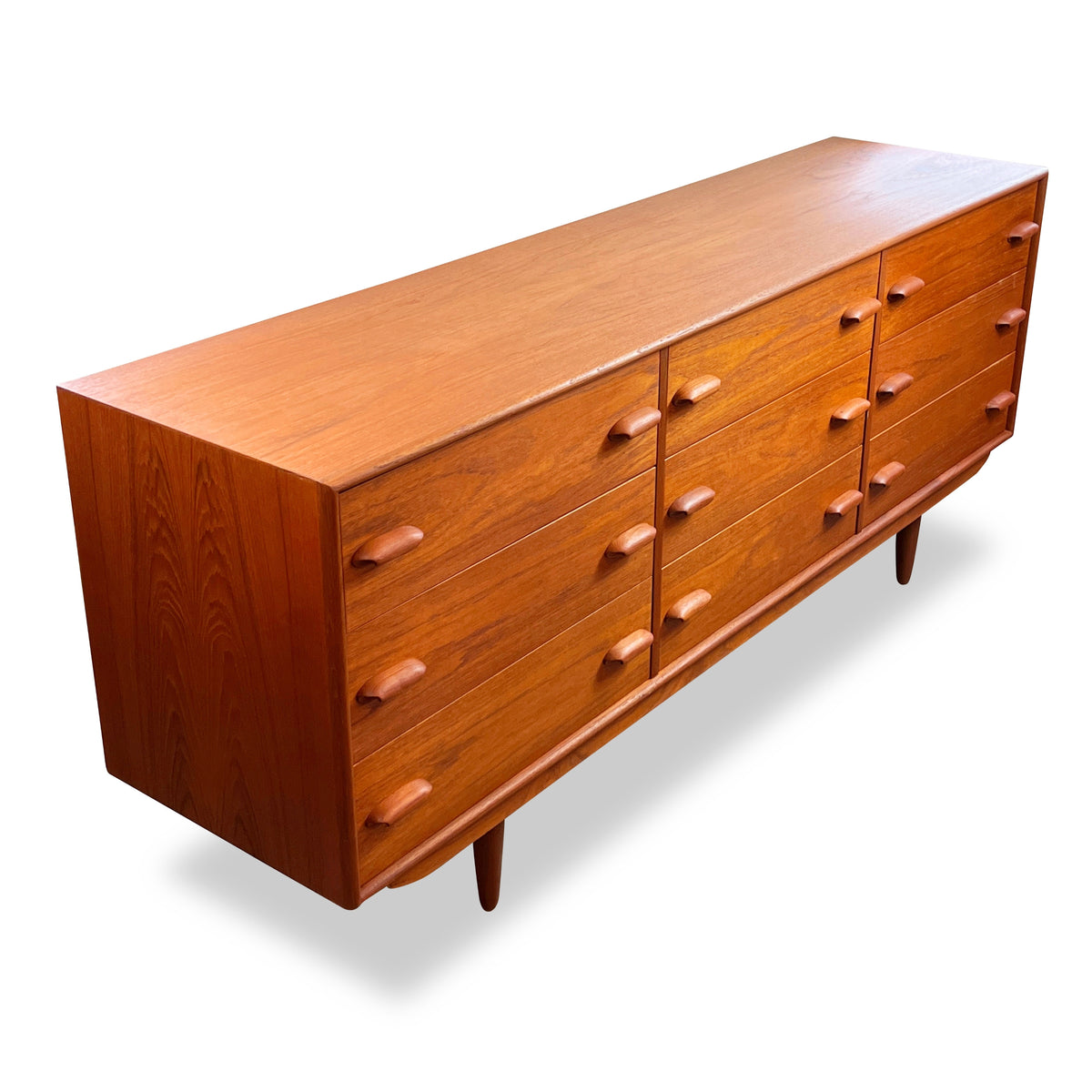 Teak Nine Drawer Dresser