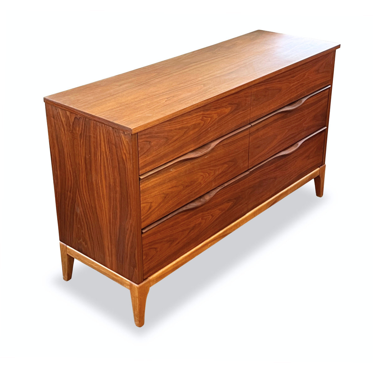 Walnut Six Drawer Dresser by Kaufman