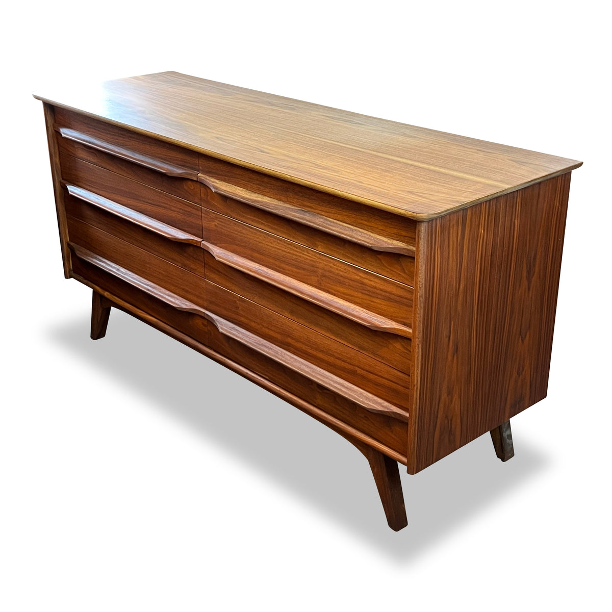 Walnut Six Drawer Dresser by Gibbard