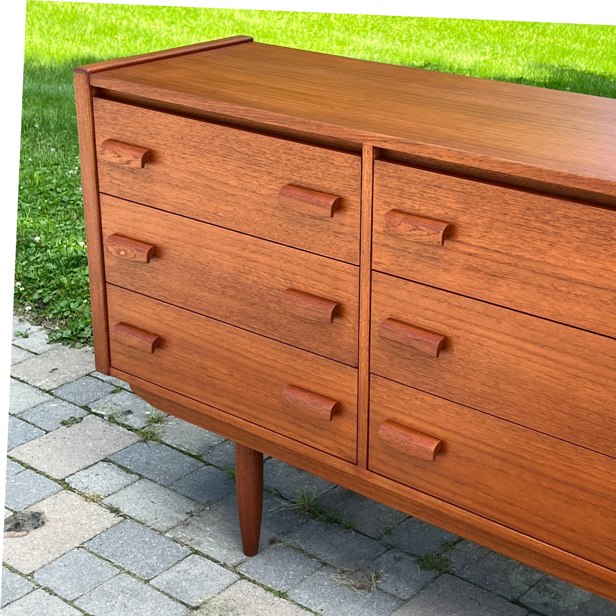 Teak Nine Drawer Dresser