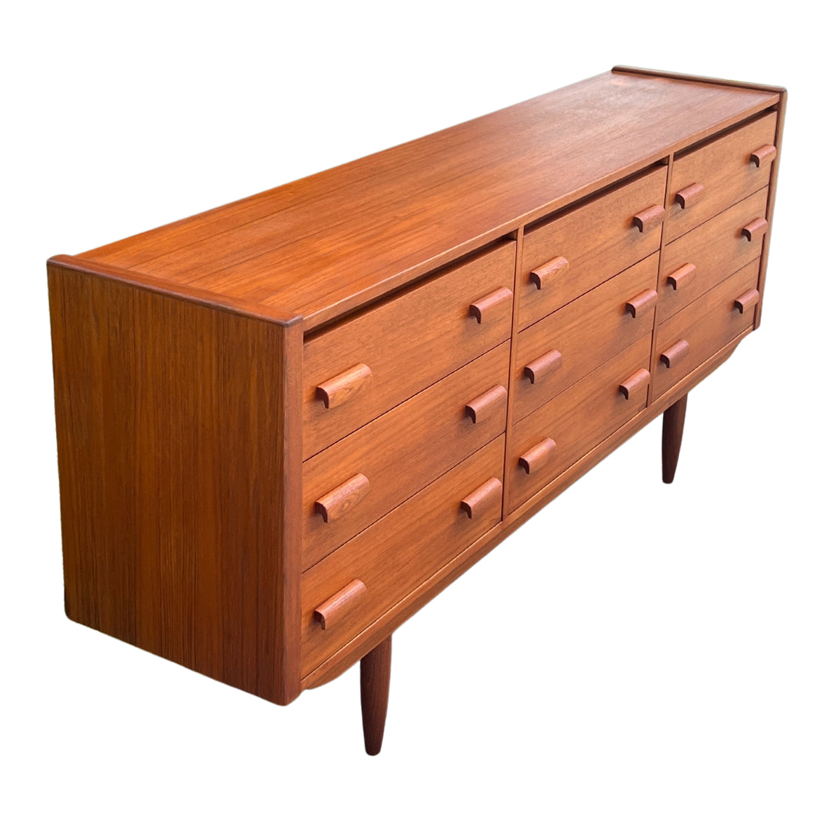 Teak Nine Drawer Dresser
