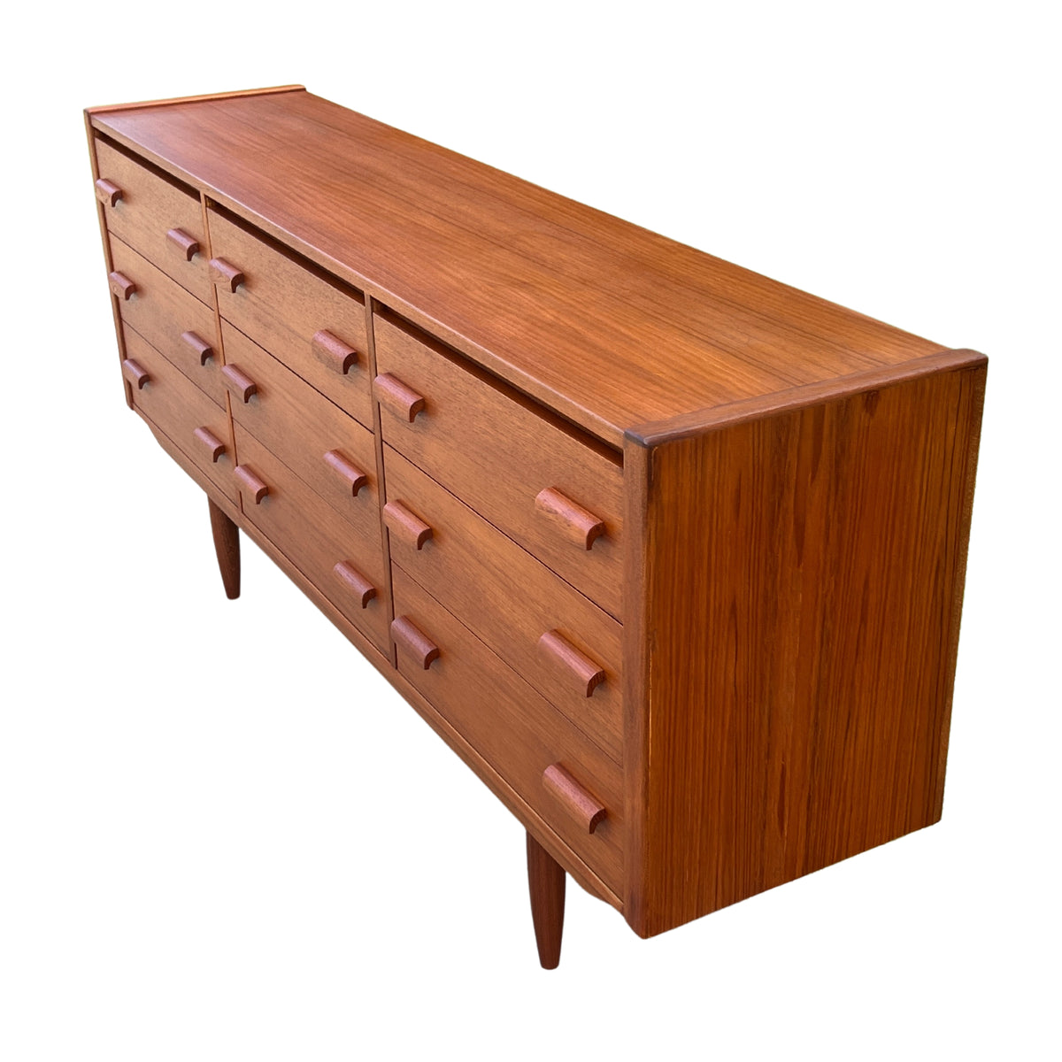 Teak Nine Drawer Dresser