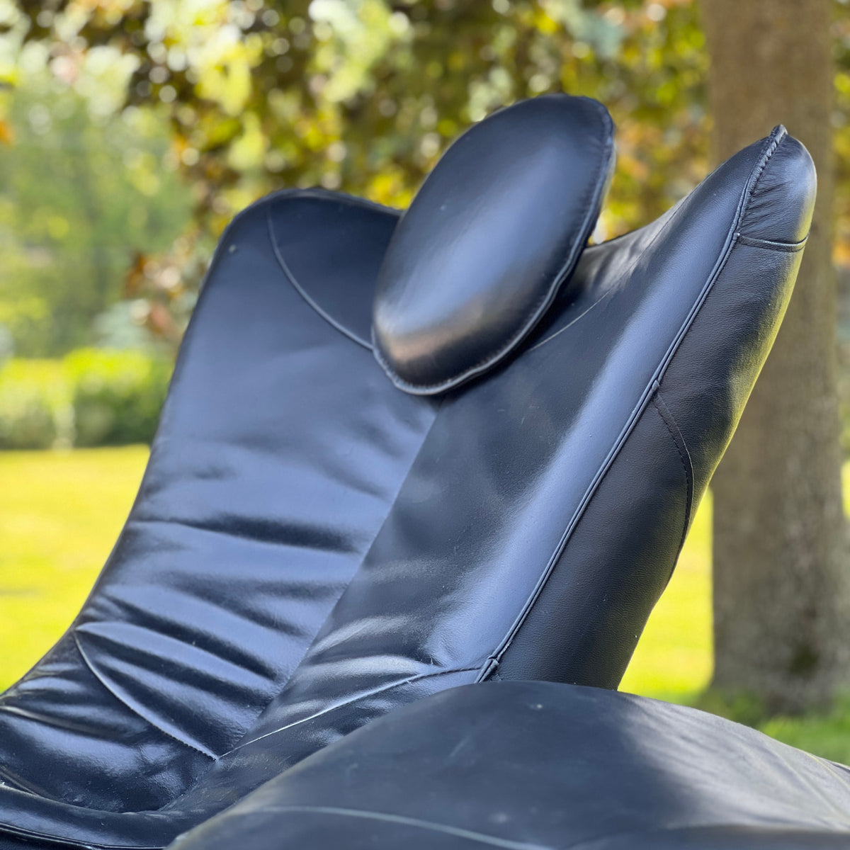Pair of Black Leatherette Lounge Chairs