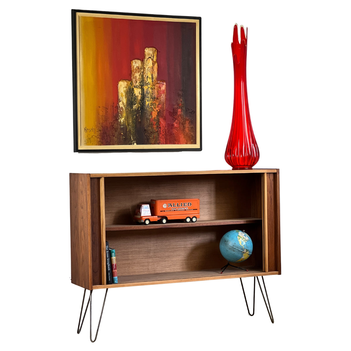 Walnut and Ash Bookcase by Deilcraft
