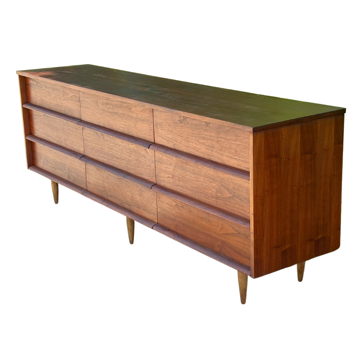 Walnut Nine Drawer Dresser
