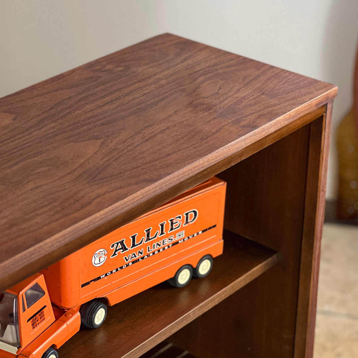 Walnut Bookcase on Hairpin Legs