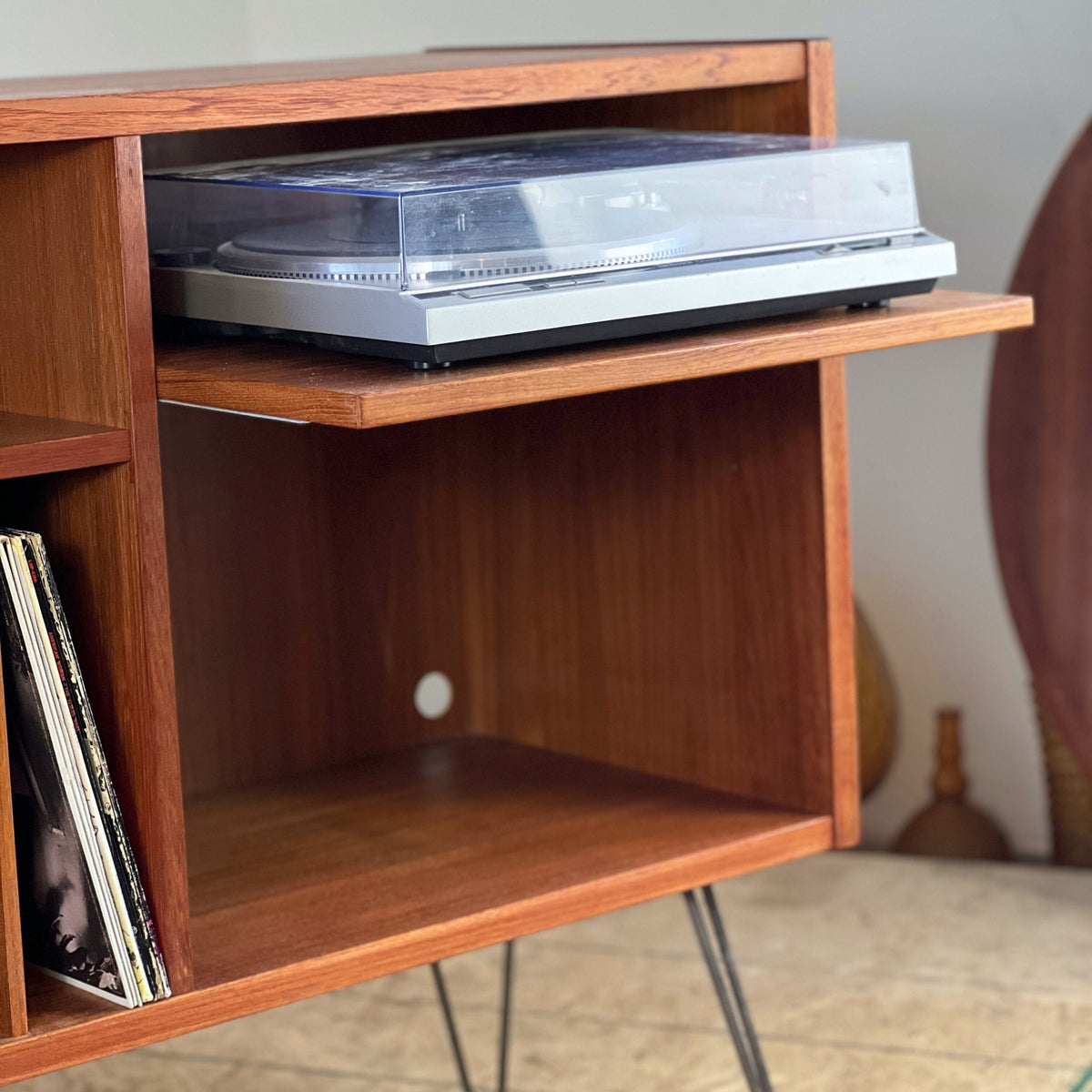 Teak Record Cabinet