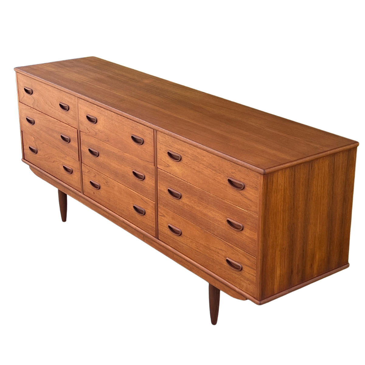 Teak Nine Drawer Dresser