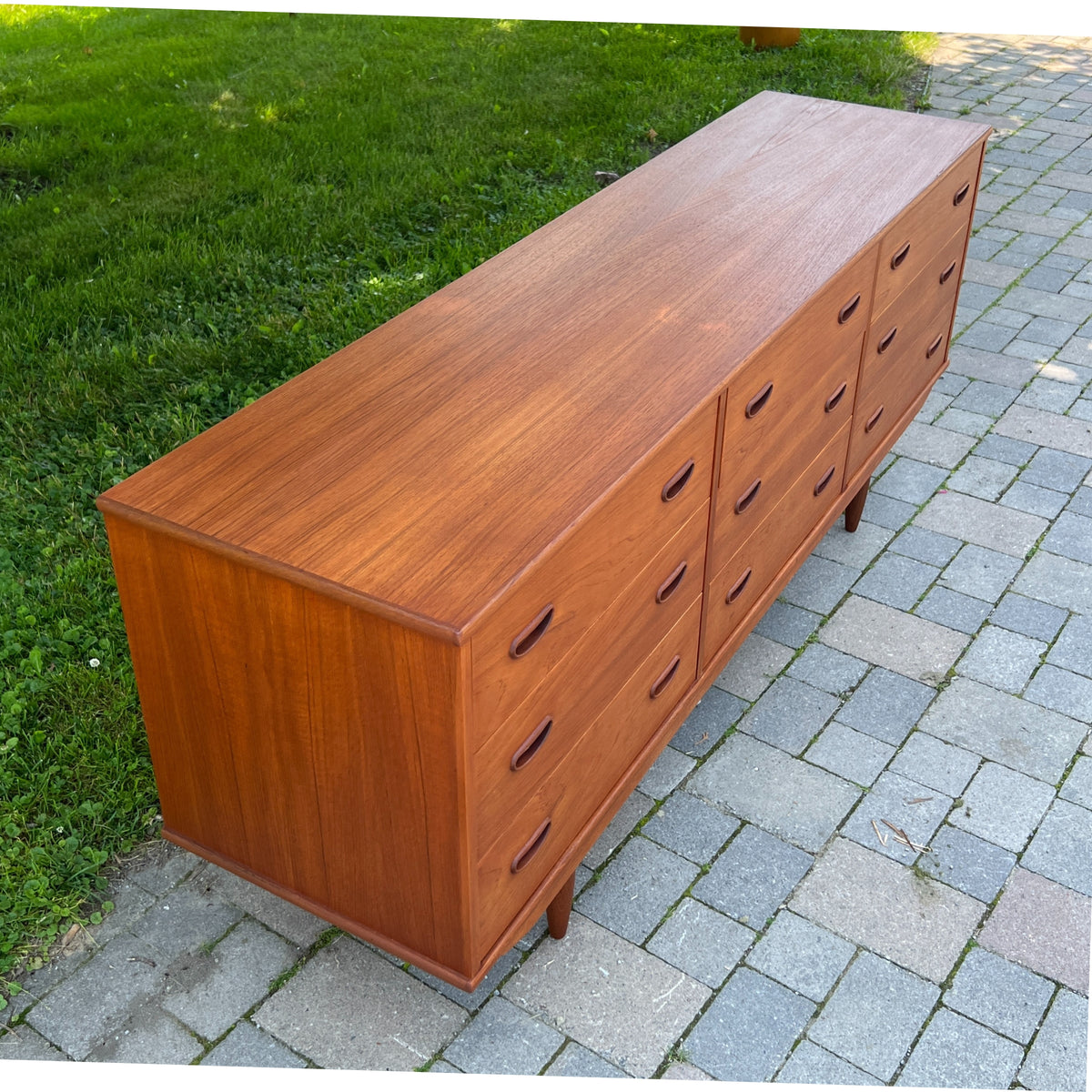 Teak Nine Drawer Dresser