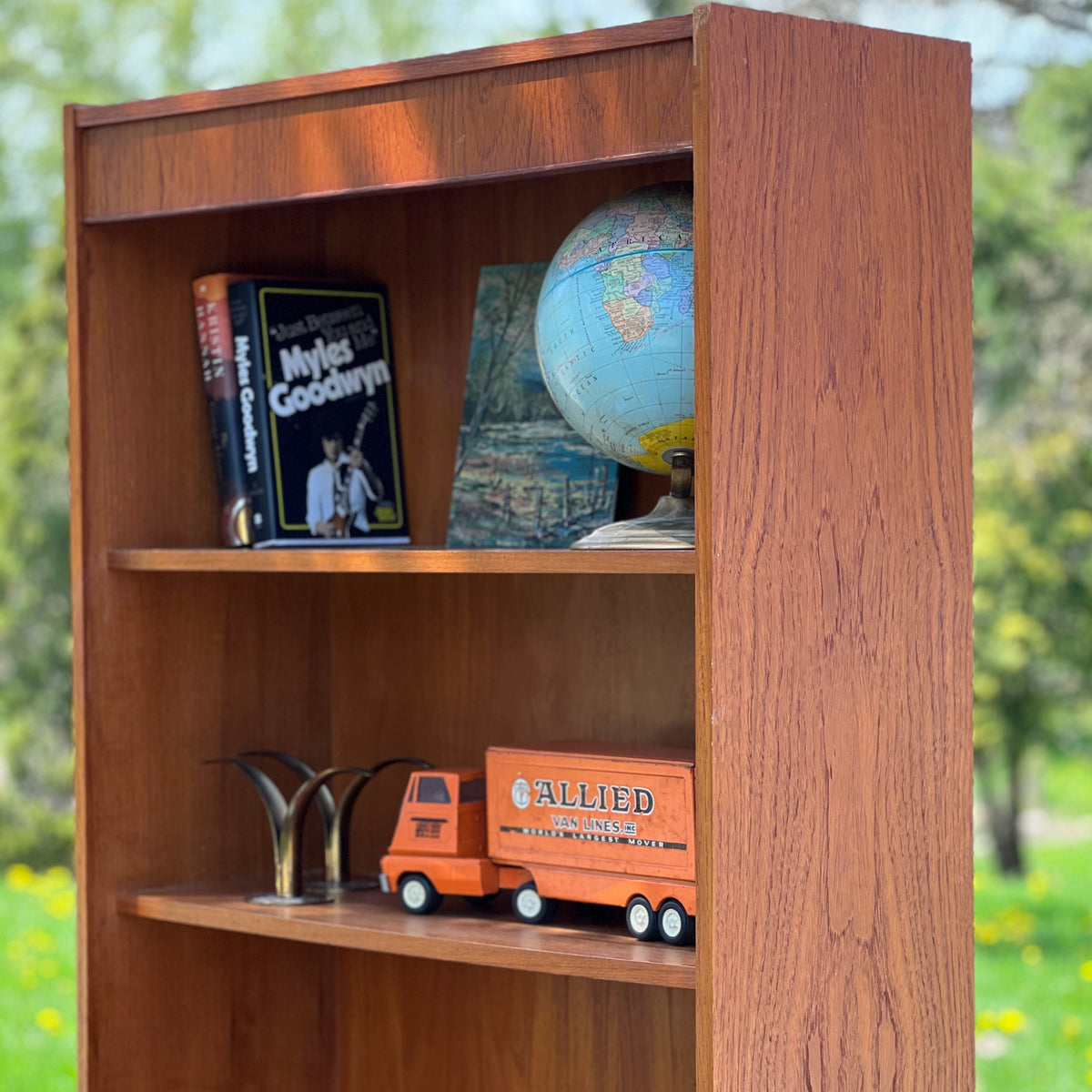 Teak Shelving with Drop Down Table