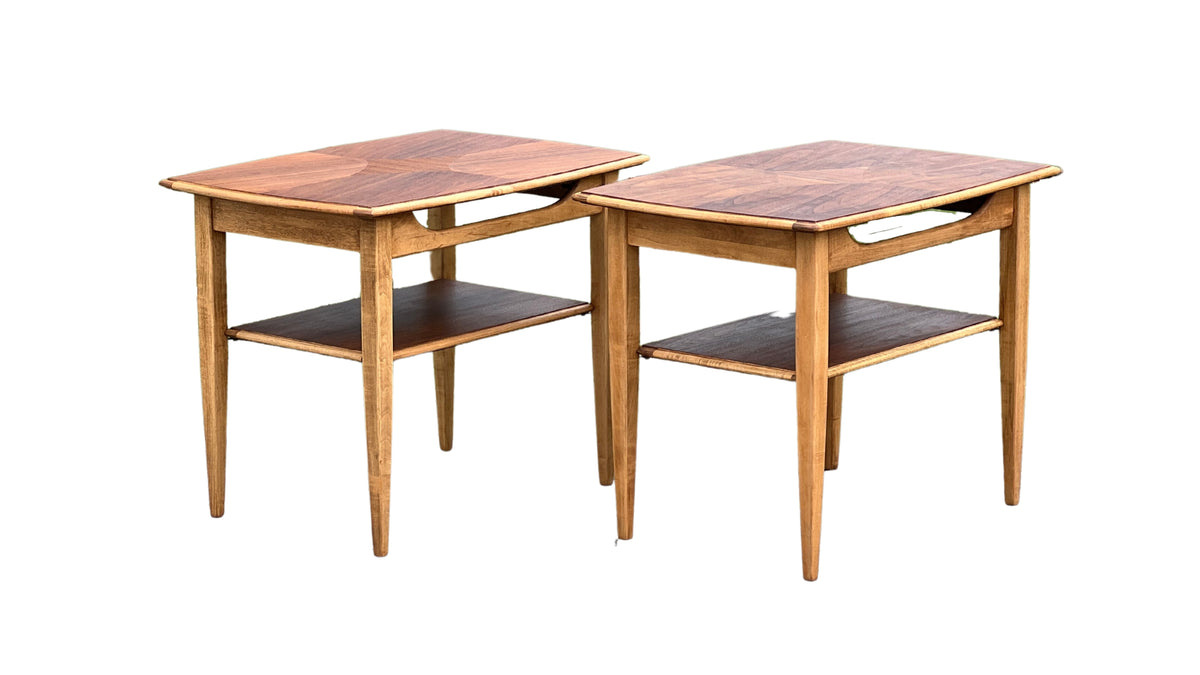 Walnut and Birch End Tables