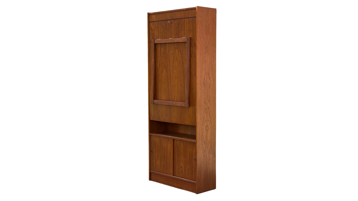 Teak Shelving with Drop Down Table