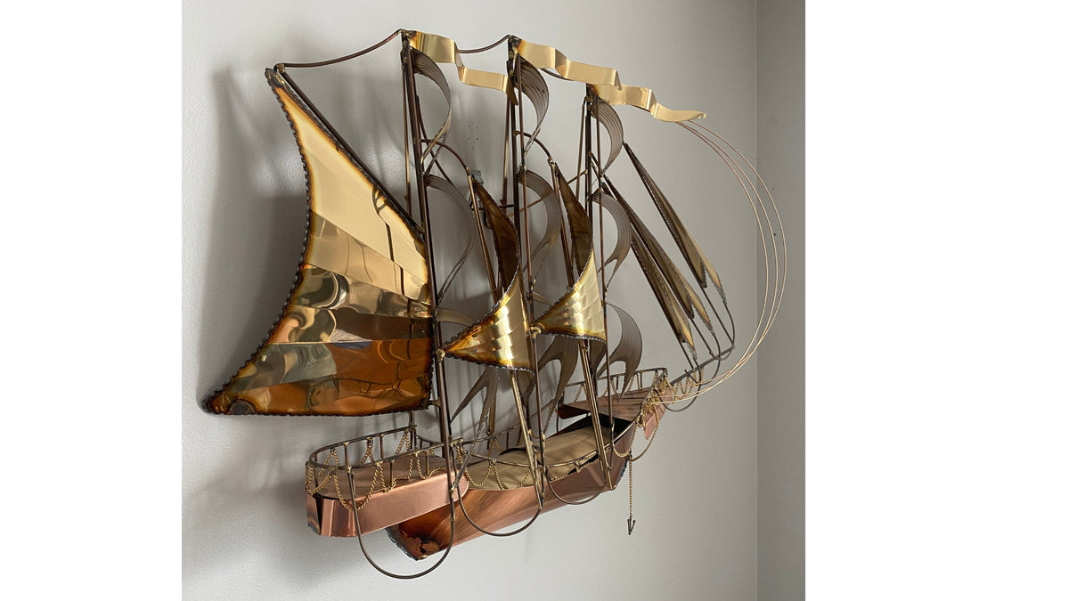 Brass Ship Wall Sculpture