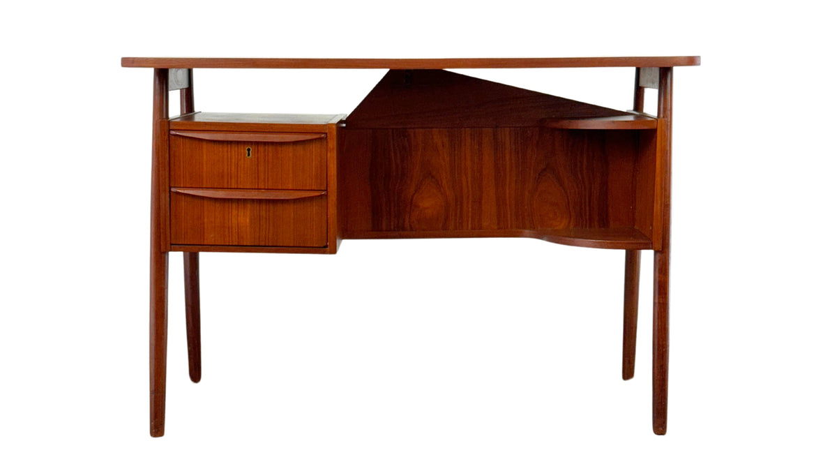 Compact Teak Desk by Gunnar Nielsen for Tibergaard