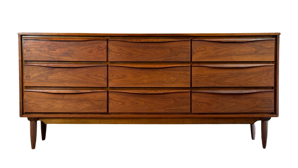 Walnut Nine Drawer Dresser