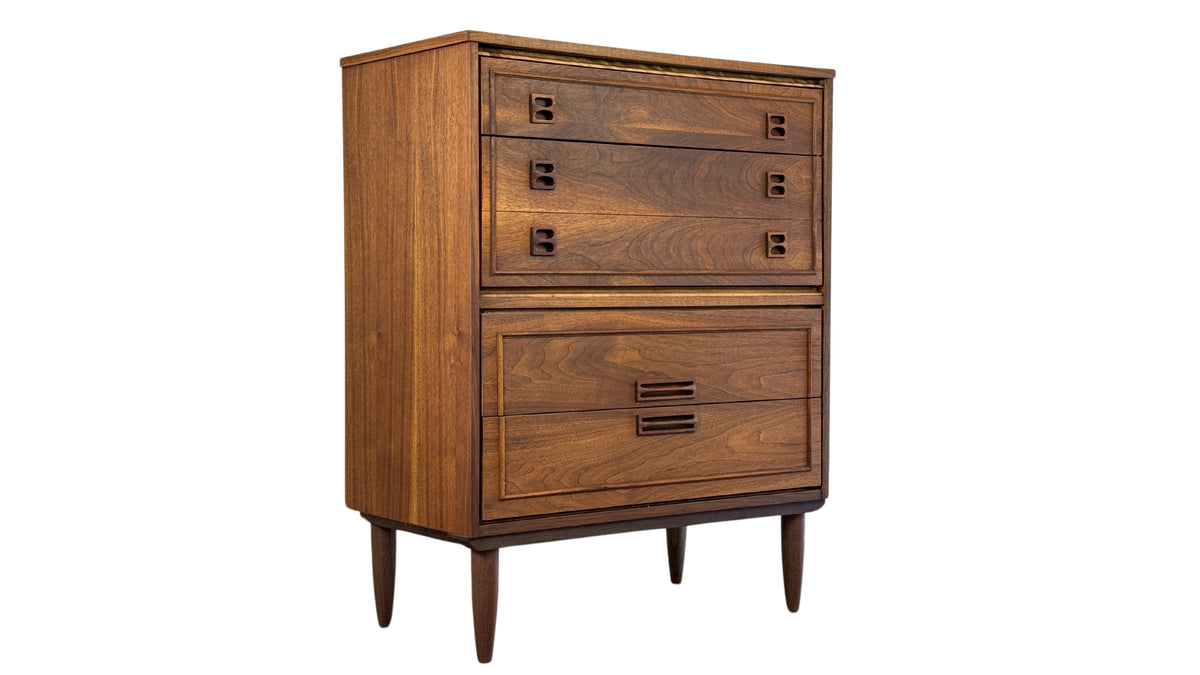 Walnut Four Drawer Highboy