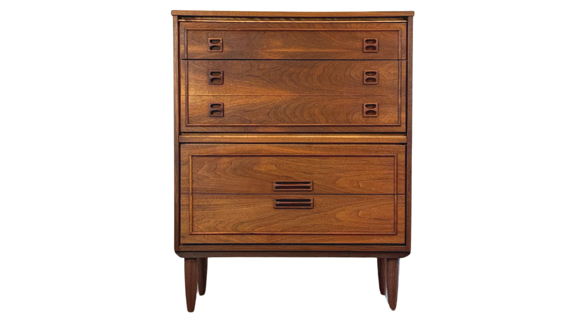 Walnut Four Drawer Highboy