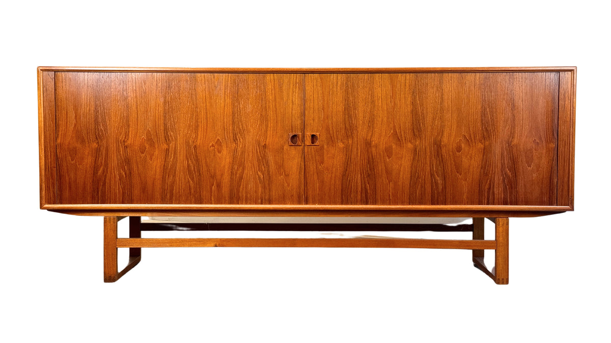 Teak Tambour Door Sideboard by Axel Christensen (Top and bottom)