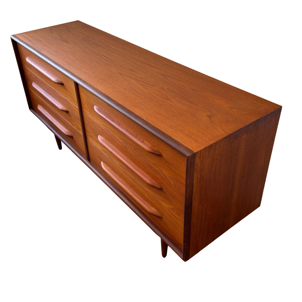 Teak Six Drawer Dresser