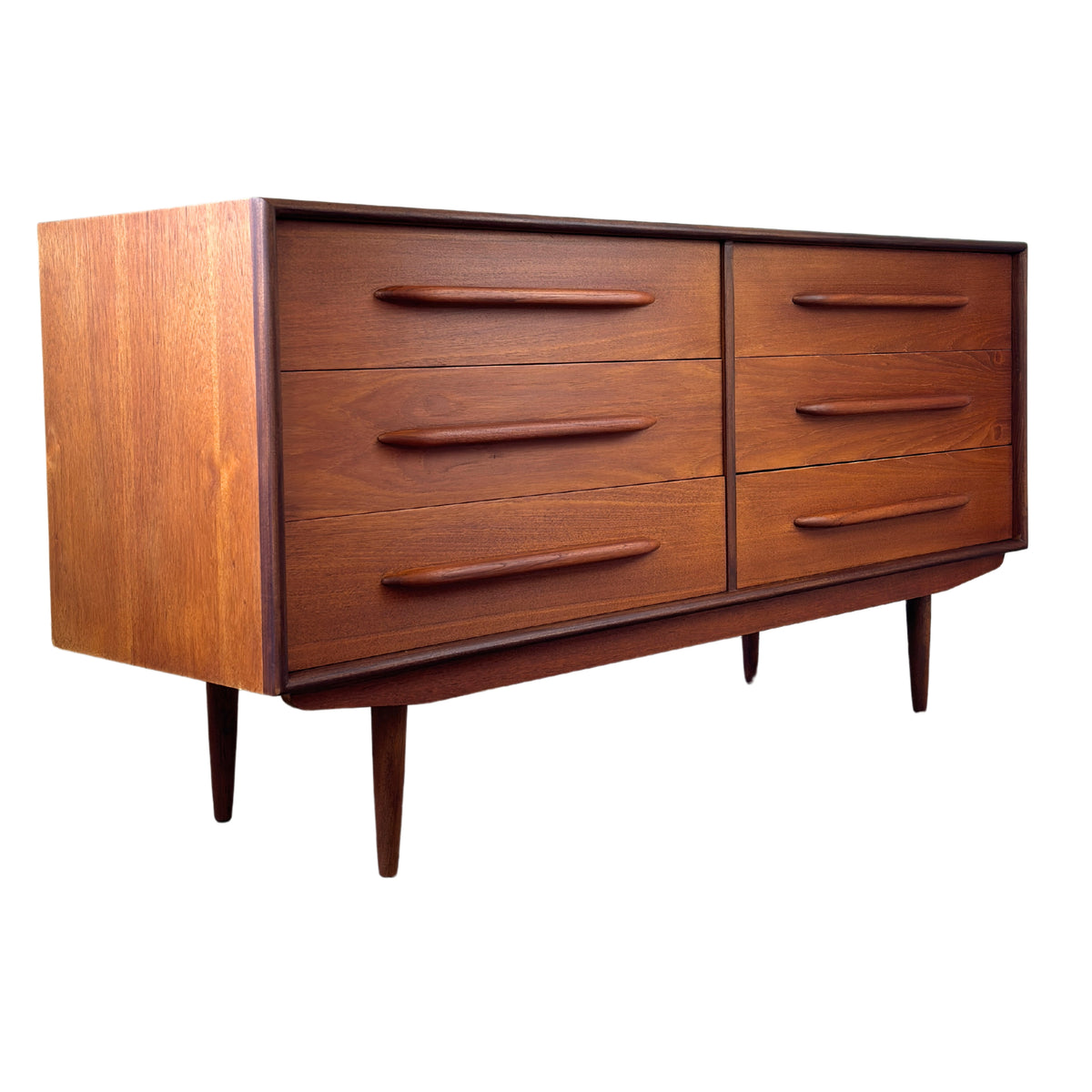 Teak Six Drawer Dresser