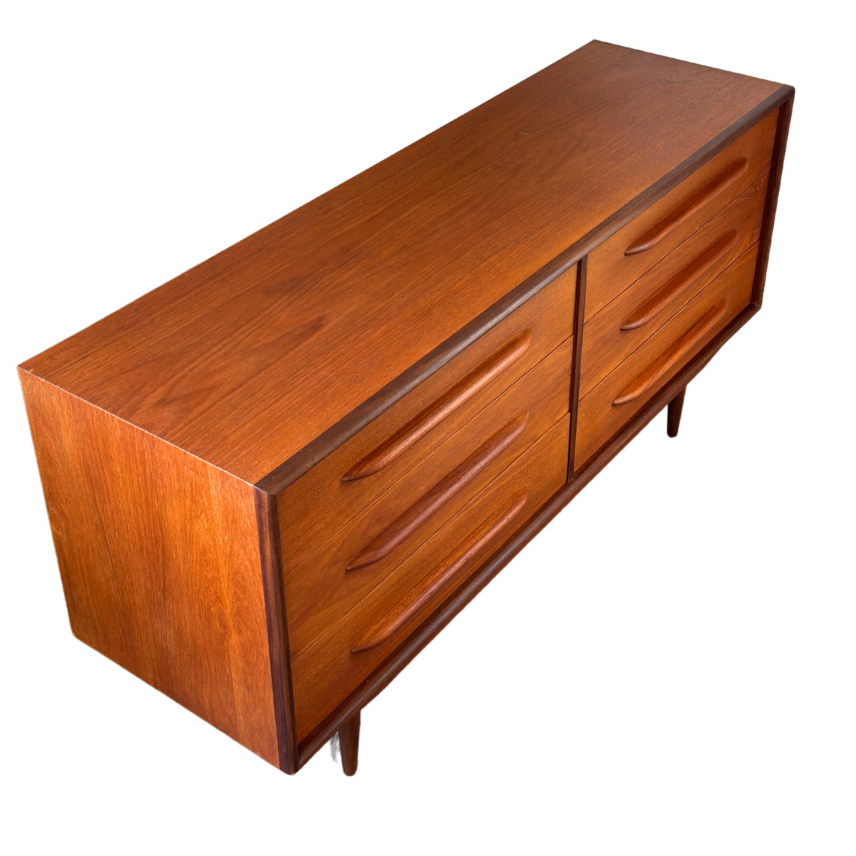 Teak Six Drawer Dresser