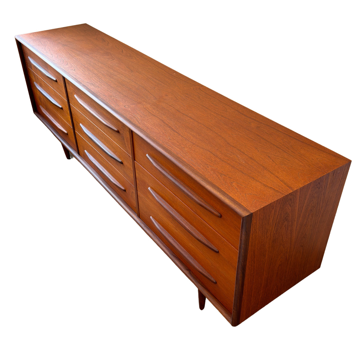 Teak Nine Drawer Dresser
