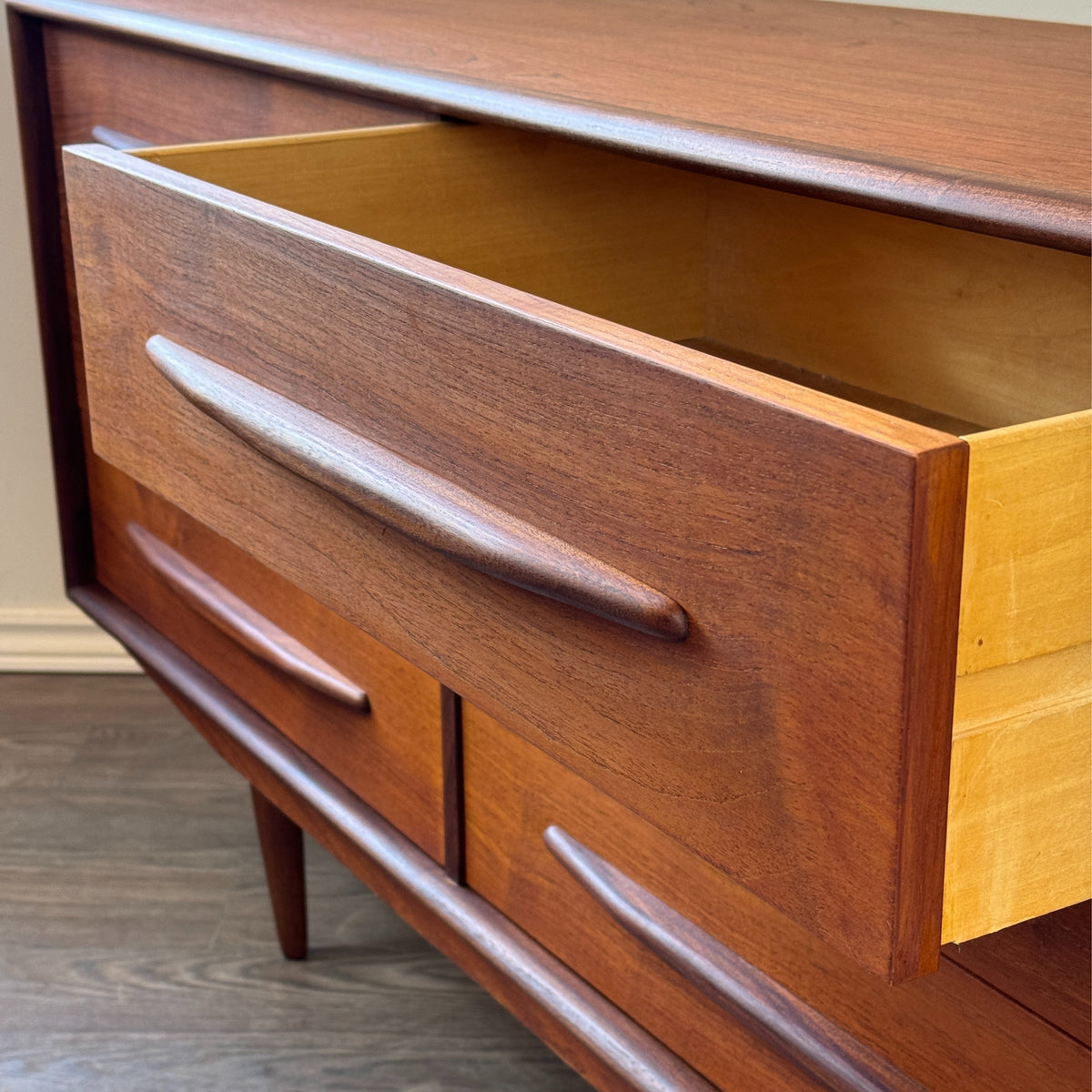 Teak Nine Drawer Dresser