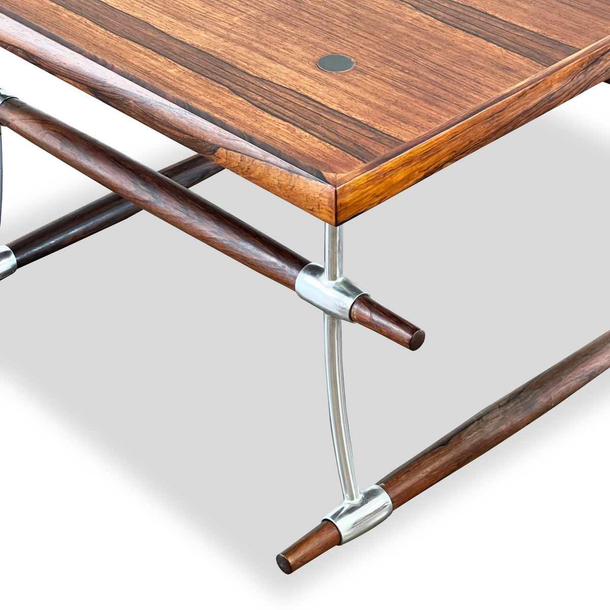 Danish Chrome and Rosewood Coffee Table by Jens Quistgaard